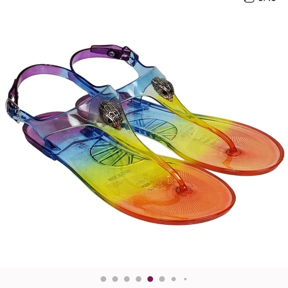Kurt Geiger Shoes - NEW Kurt Geiger London Maddison Jelly Clear Rainbow Eagle Sandal - Size 8
